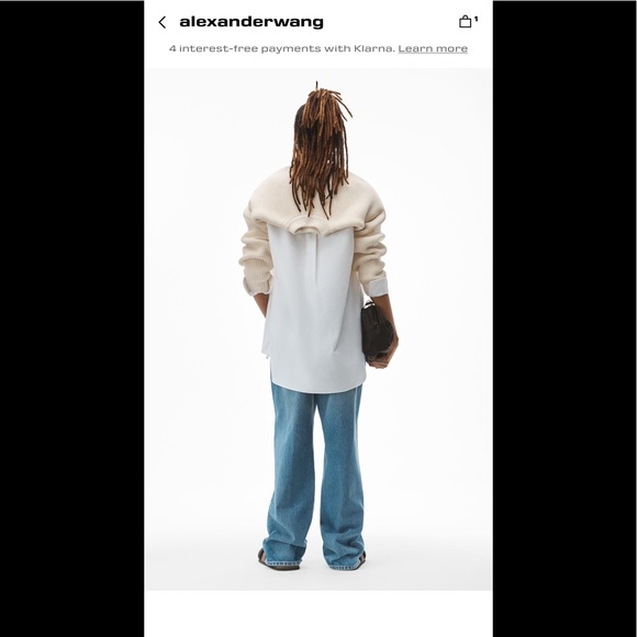 Alexander Wang bilayer shrug in oxford shirting - Picture 2 of 3